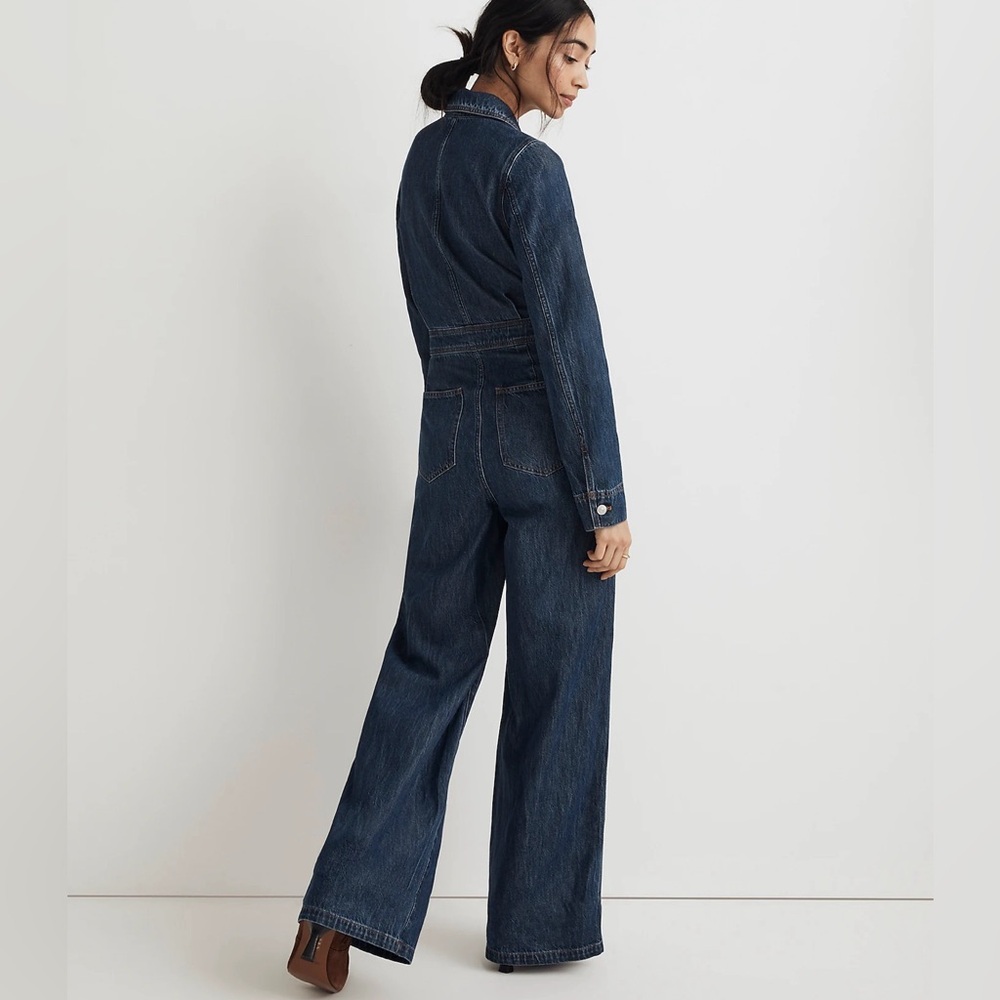 Madewell Denim Tailored Jumpsuit in Norvell Wash Size 4 - Picture 4 of 6